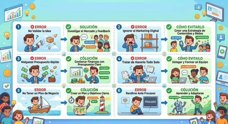 Errores más Comunes de los Nuevos Emprendedores Digitales y cómo Evitarlos
